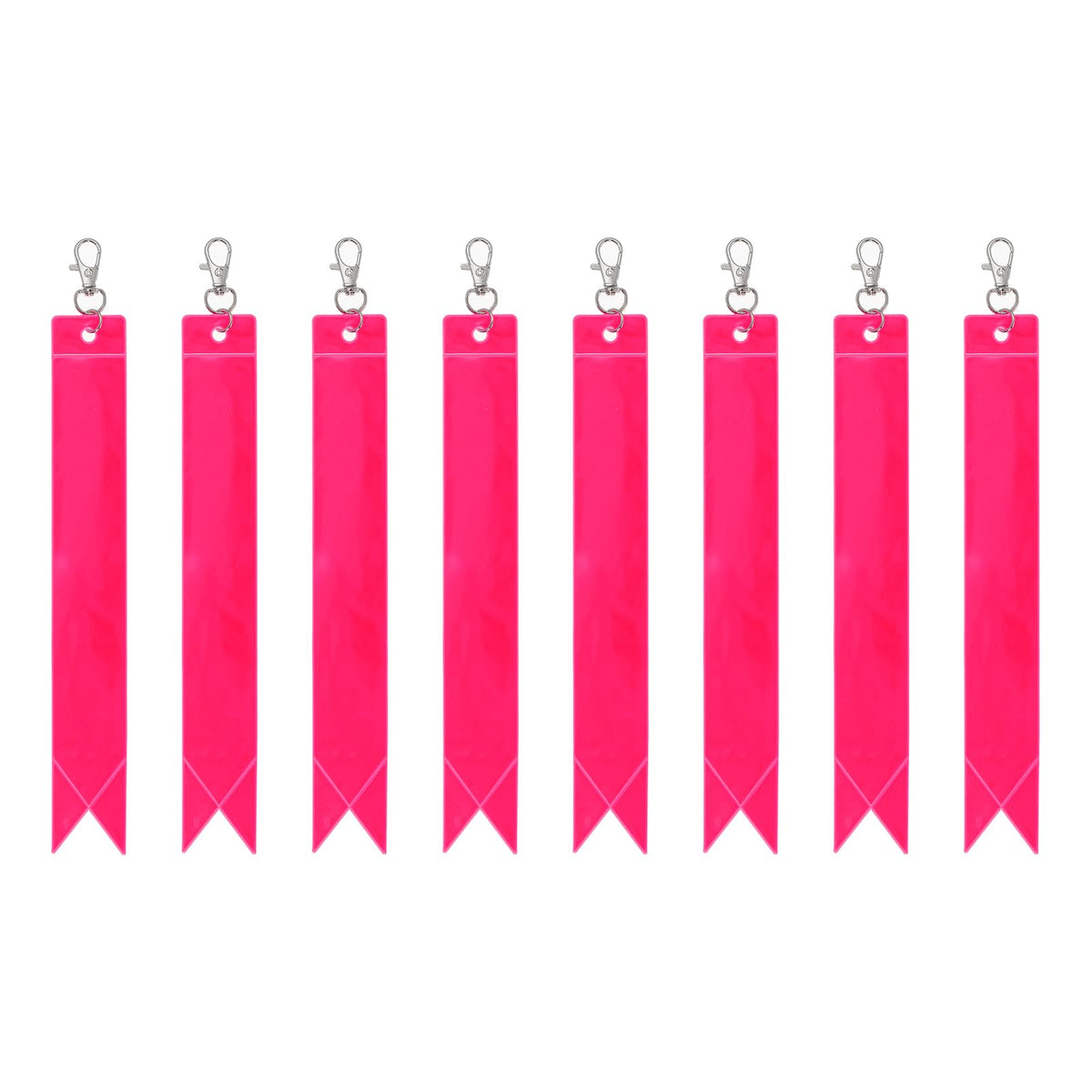 PATIKIL pink safety reflector clipped to a backpack improves night visibility.