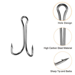 Versatile for lake, river, or ocean fishing with these double hooks.