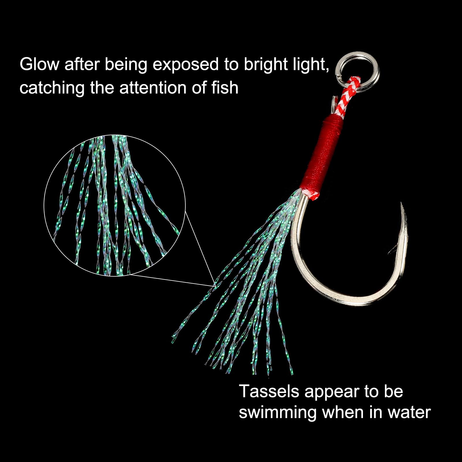 PATIKIL hooks with sharp barbs help prevent fish escapes.