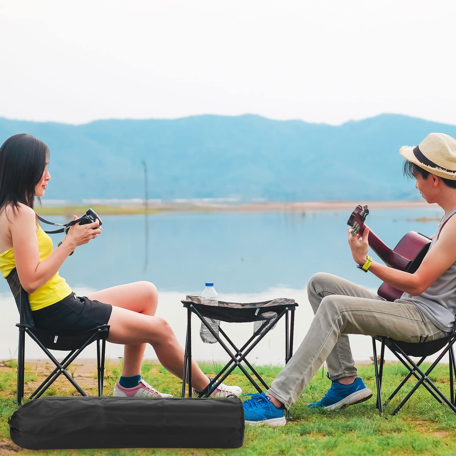 PATIKIL chair bag with shoulder strap simplifies carrying to campsite.