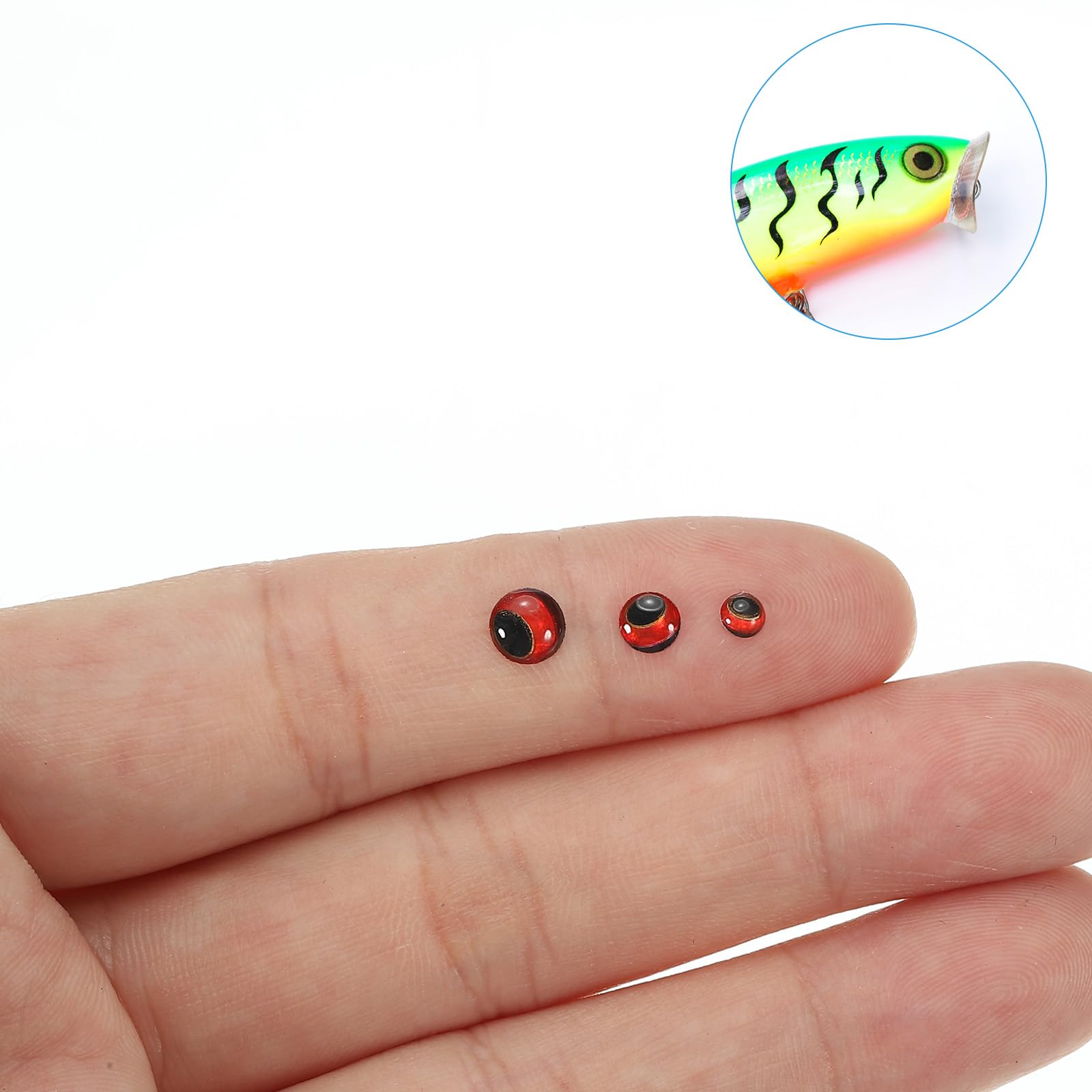 PATIKIL slanted eyes on lures for lifelike look and increased visibility in water.