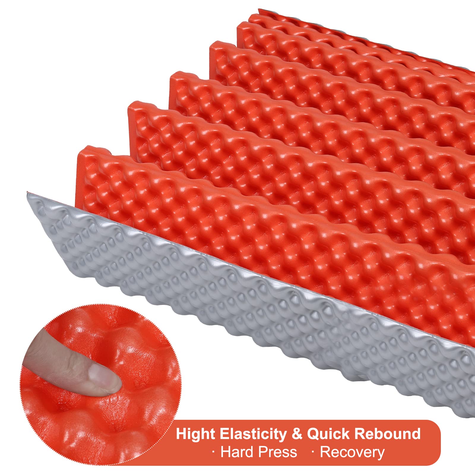 PATIKIL sleeping pad egg-shaped design supports back and hips while resting.
