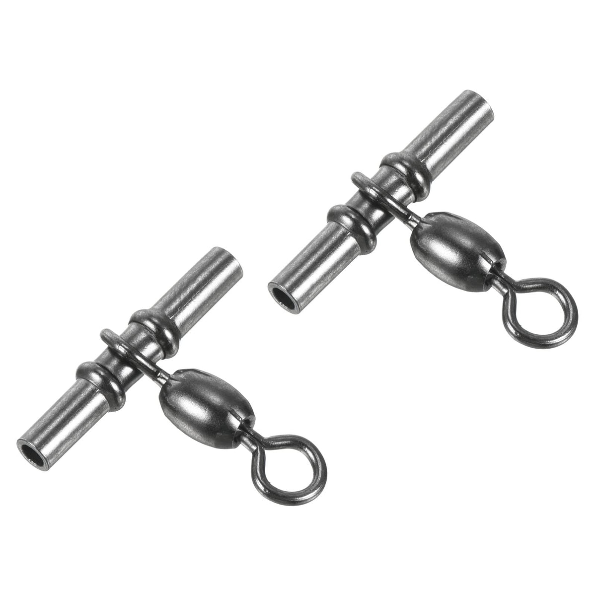 PATIKIL sleeve swivel 3-way cross-line, 10pcs, black, reduces line twist under tension.