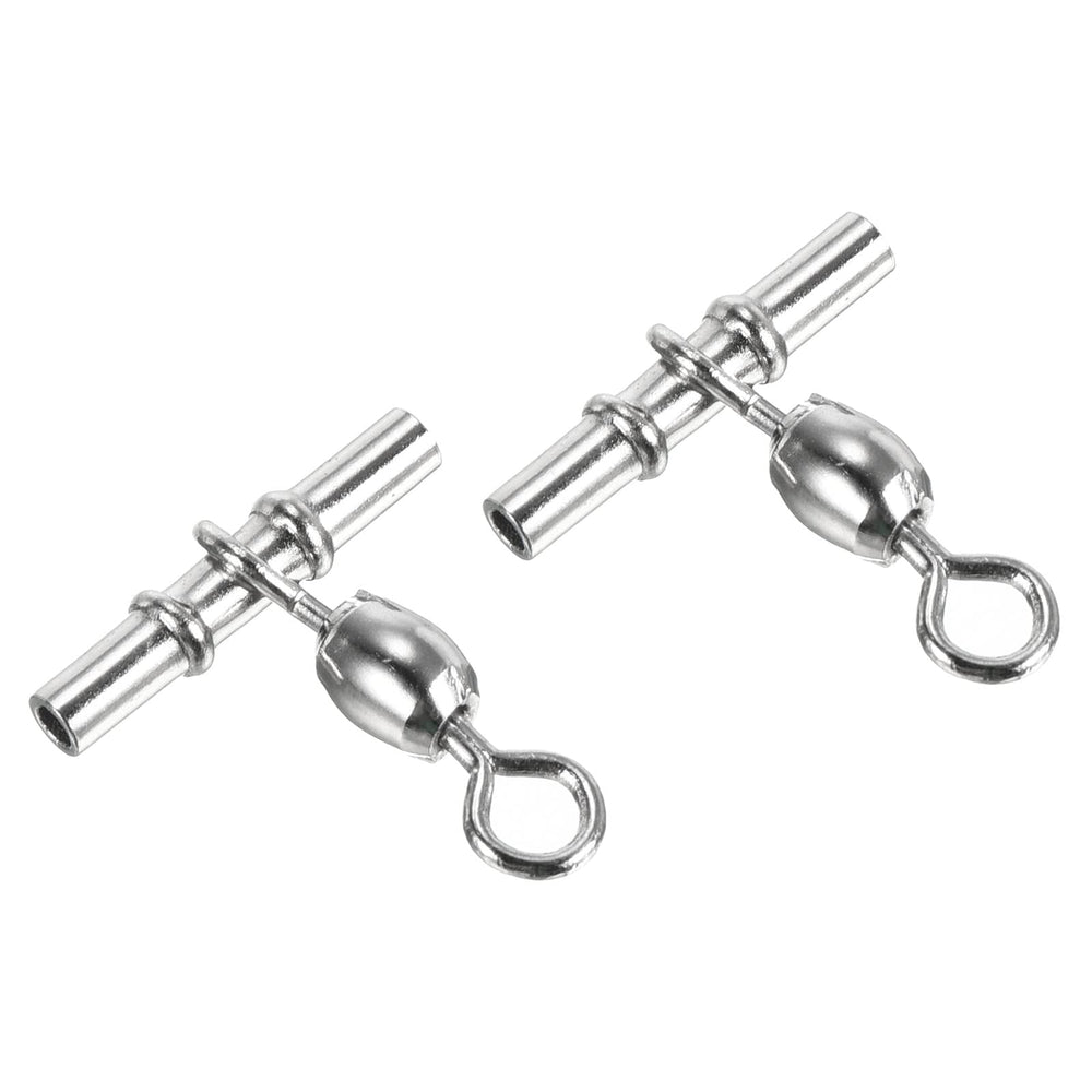PATIKIL Sleeve Swivel 3-way silver close-up showing smooth rotation and reduced line twist.