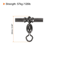 PATIKIL sleeve swivel 3-way being crimped onto mainline for secure connections.