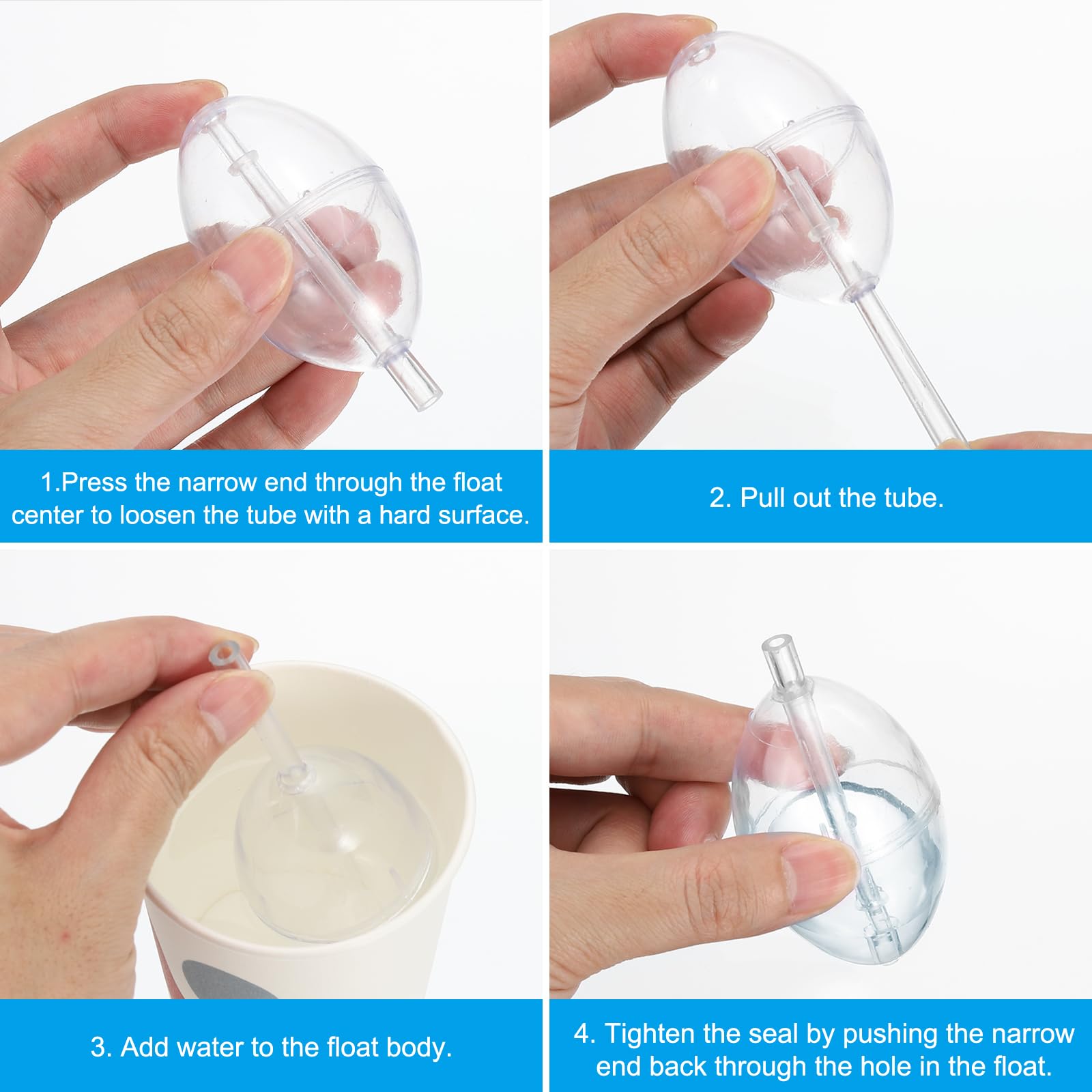 PATIKIL clear float lets you set depth by water amount.