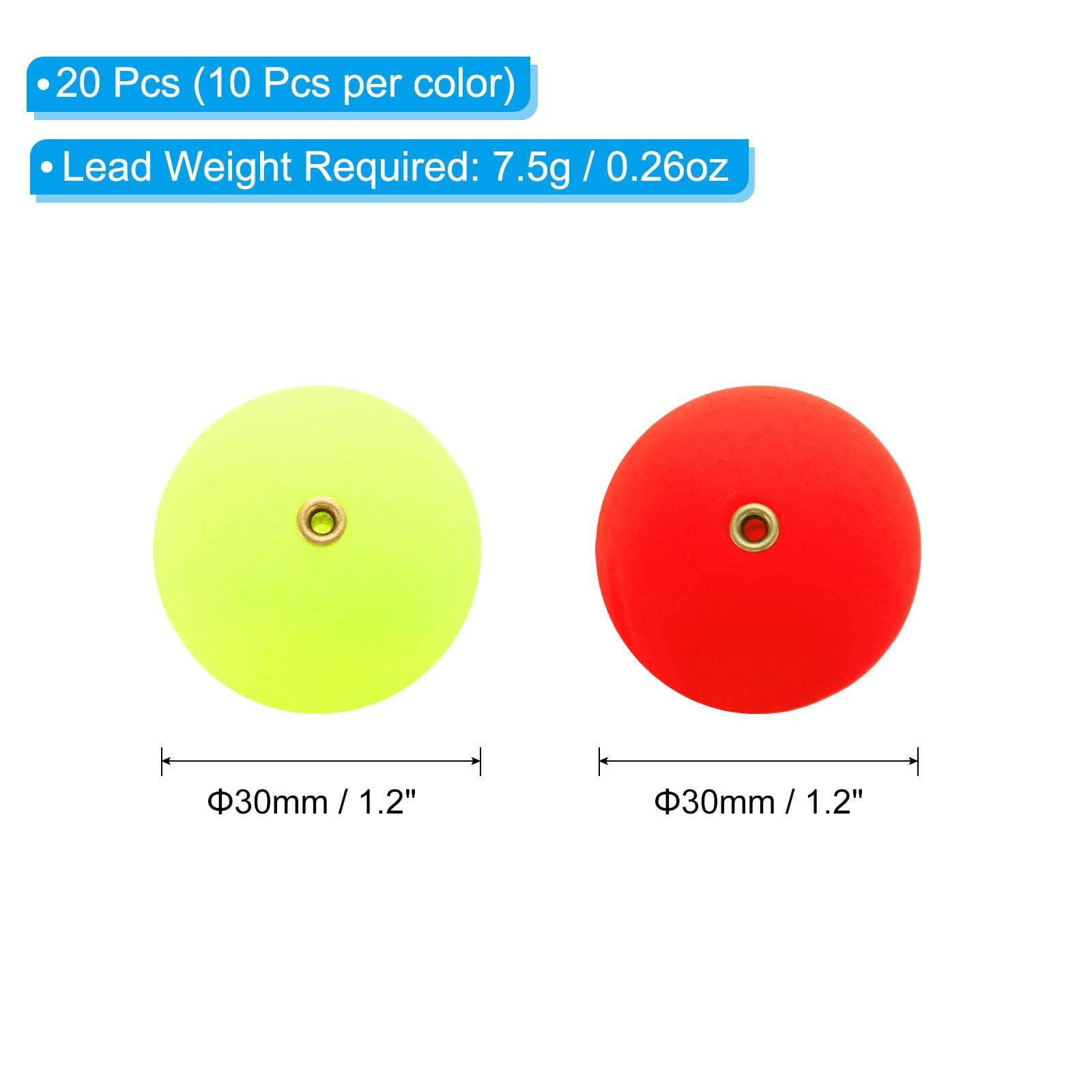 PATIKIL slip bobber yellow 30mm for high visibility and depth control