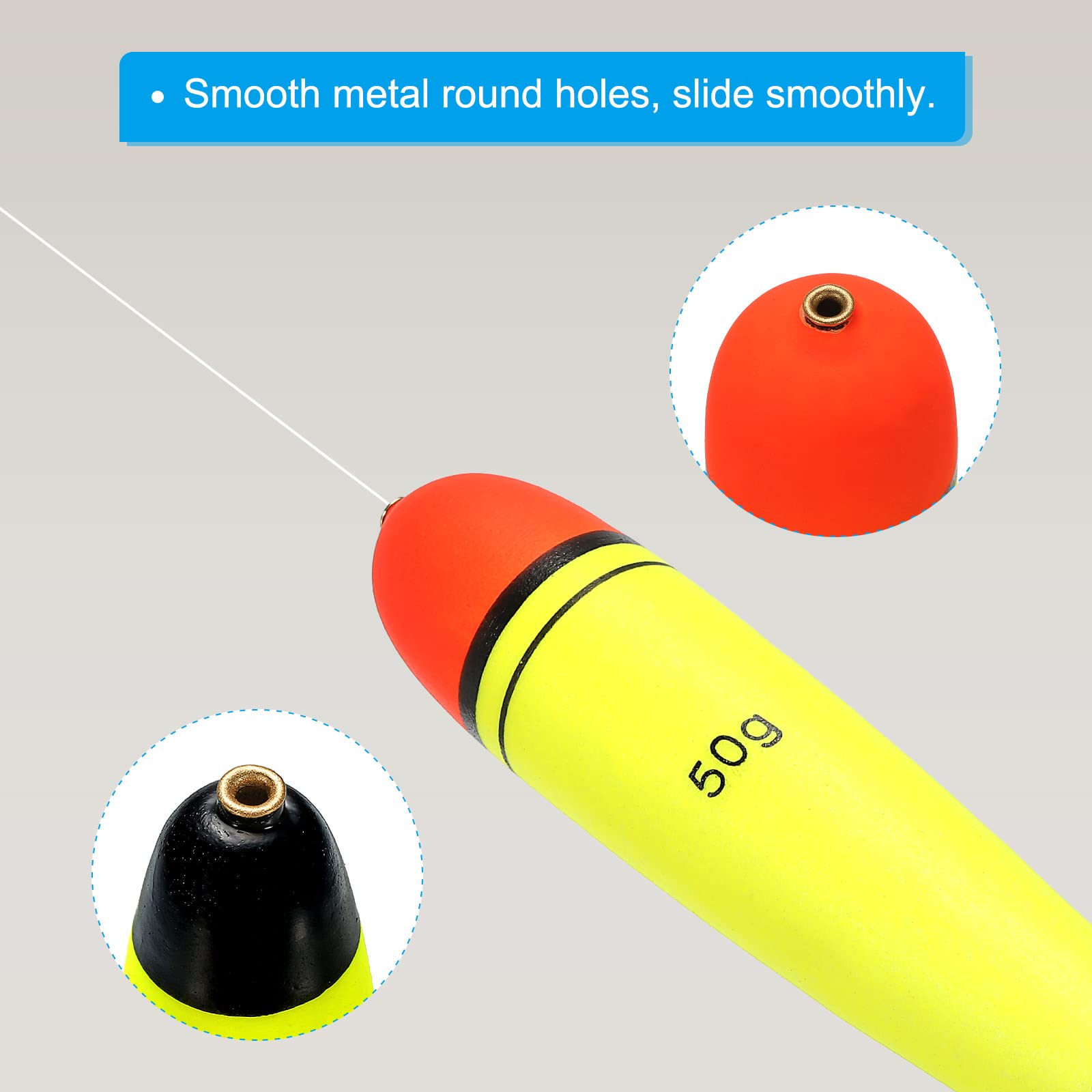 PATIKIL slip bobber depth-indicator yellow highlights versatile depth control.