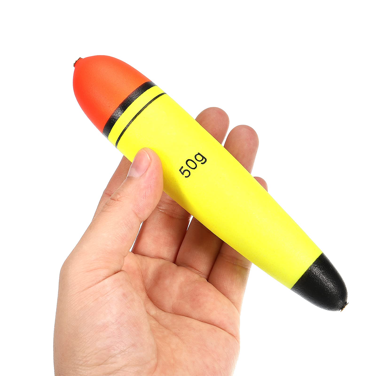 PATIKIL slip bobber holes-ends yellow emphasizes line glide and visibility.