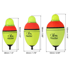Night fishing slip bobber with green glow and red bite indicator