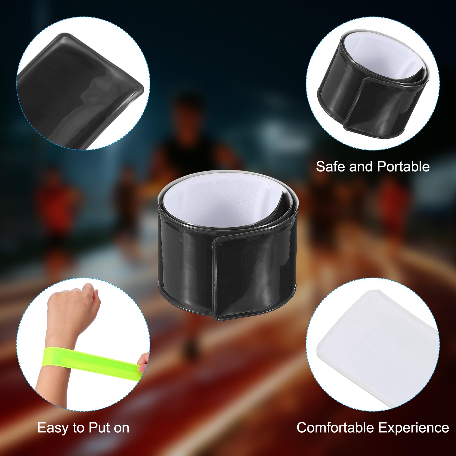 PATIKIL snap bracelet arm band in black, versatile for parties and events.