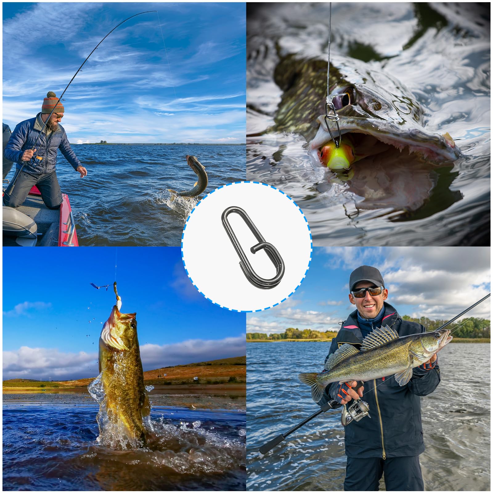PATIKIL snaps shown in saltwater and freshwater contexts for versatile tackle