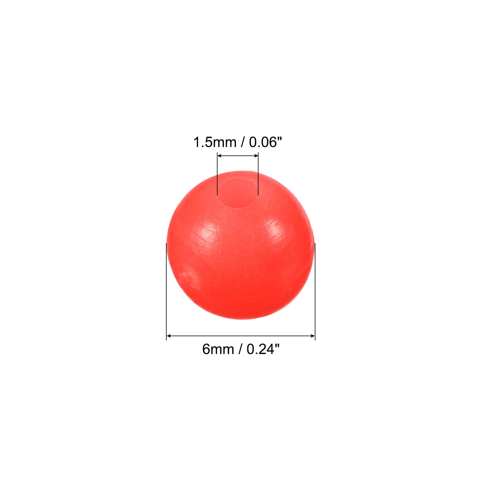 PATIKIL soft rubber bead 6mm red detail for easy rigging