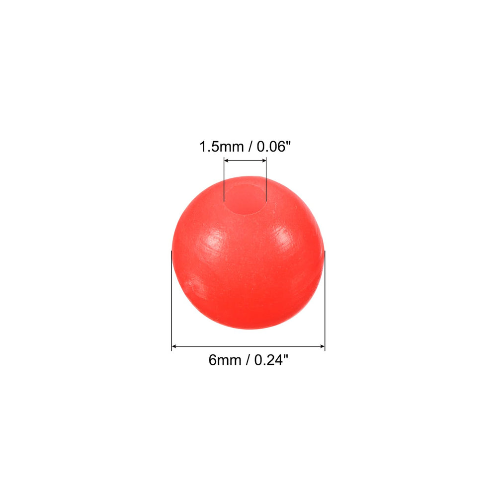 PATIKIL soft rubber bead 6mm red detail for easy rigging