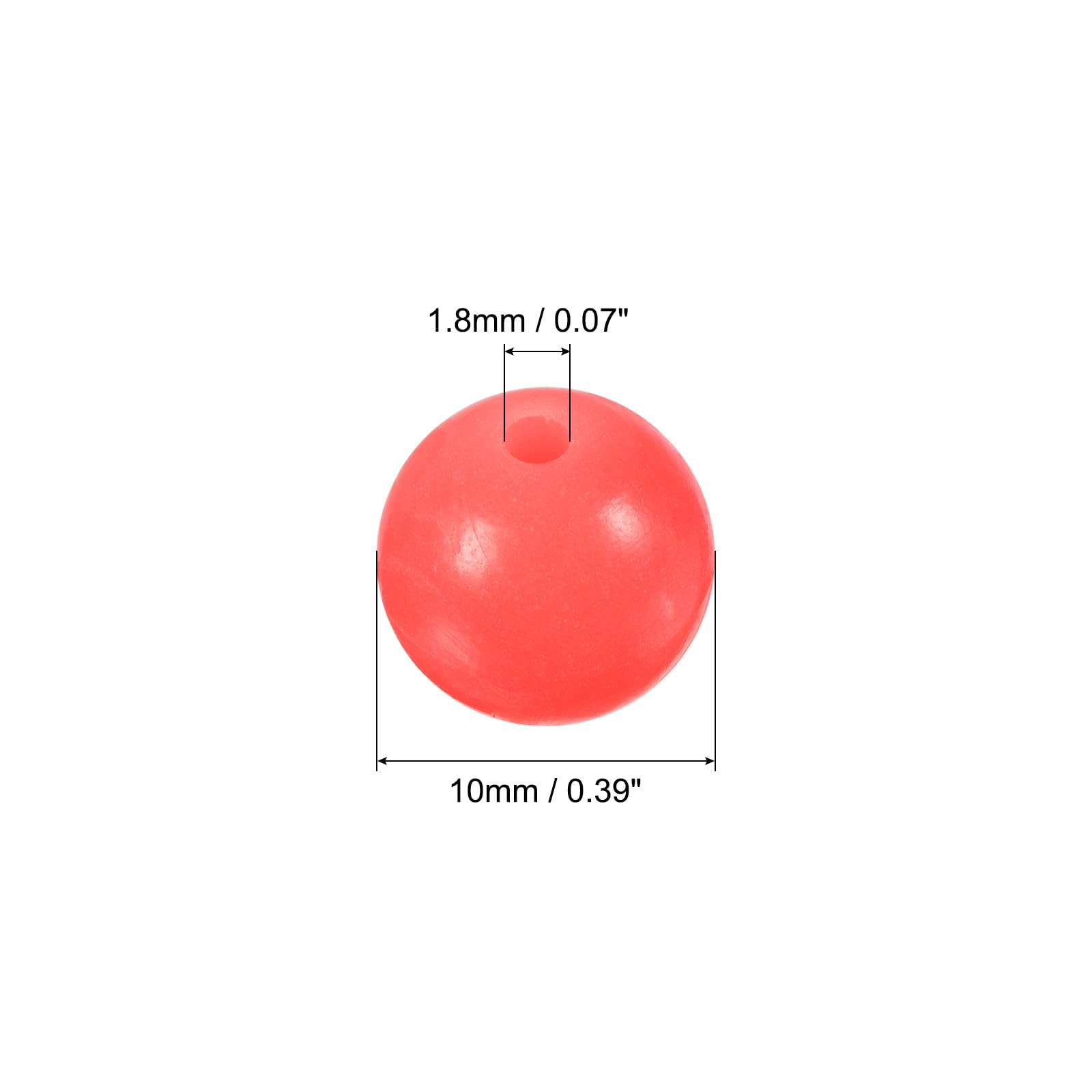 PATIKIL red 10mm soft rubber beads on rigs for durability
