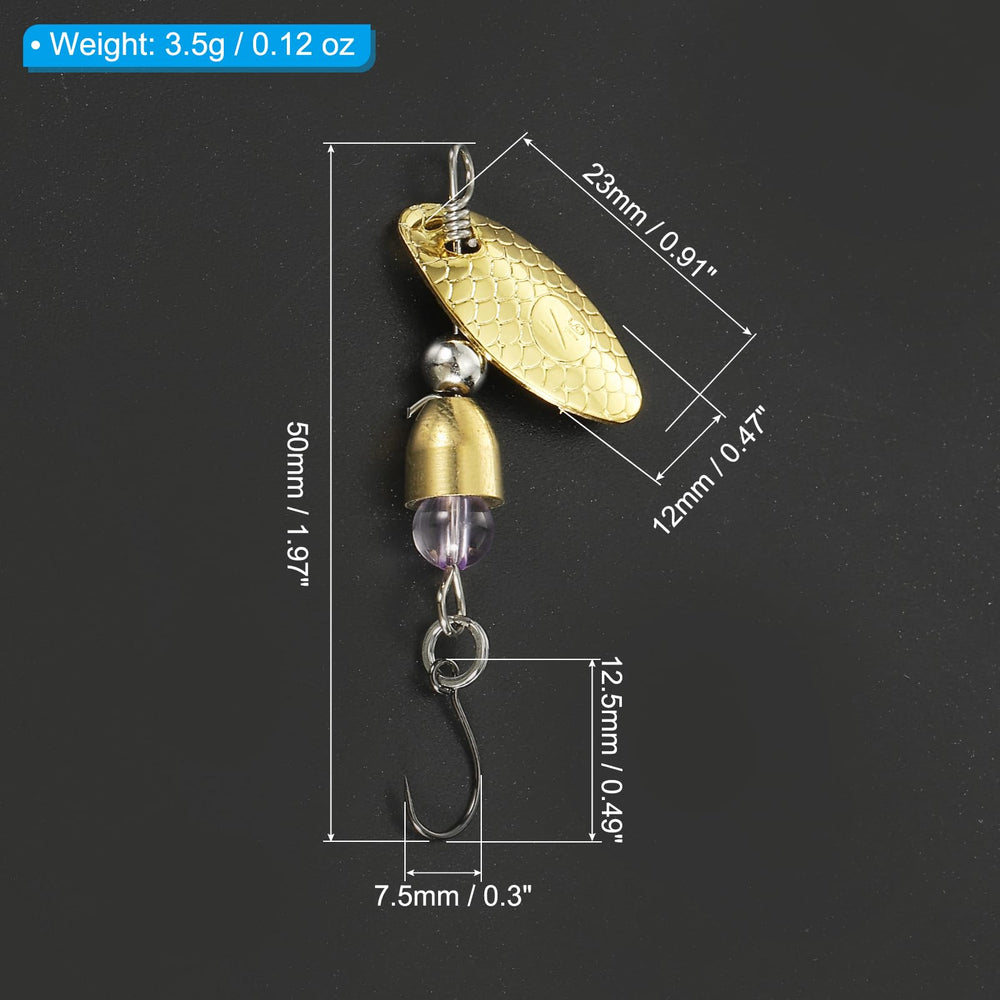 PATIKIL spinnerbait gold-tone water splash preview emphasizing vibration and flash during cast.