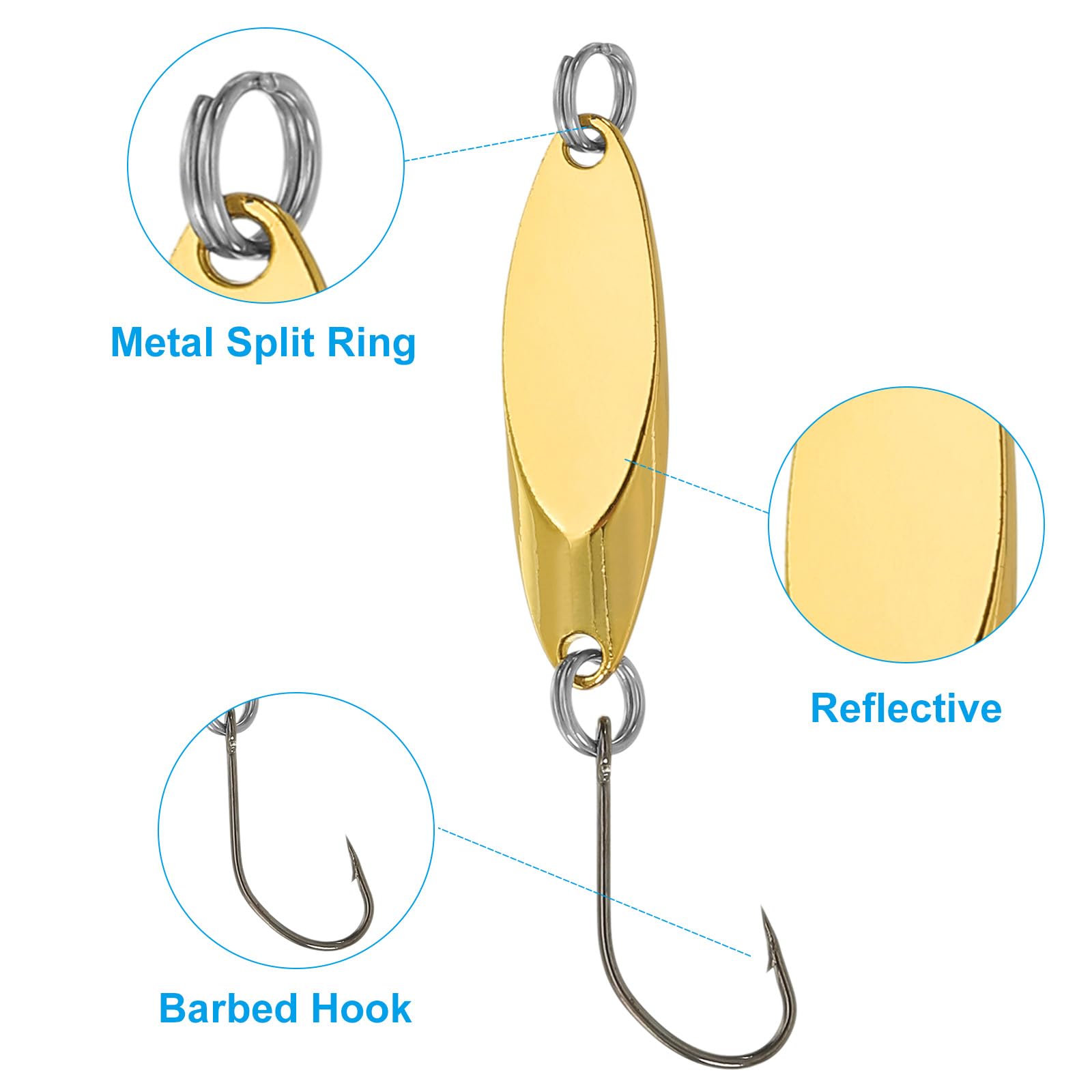 PATIKIL fish lure casting spoon, aerodynamic design for long-distance casts.