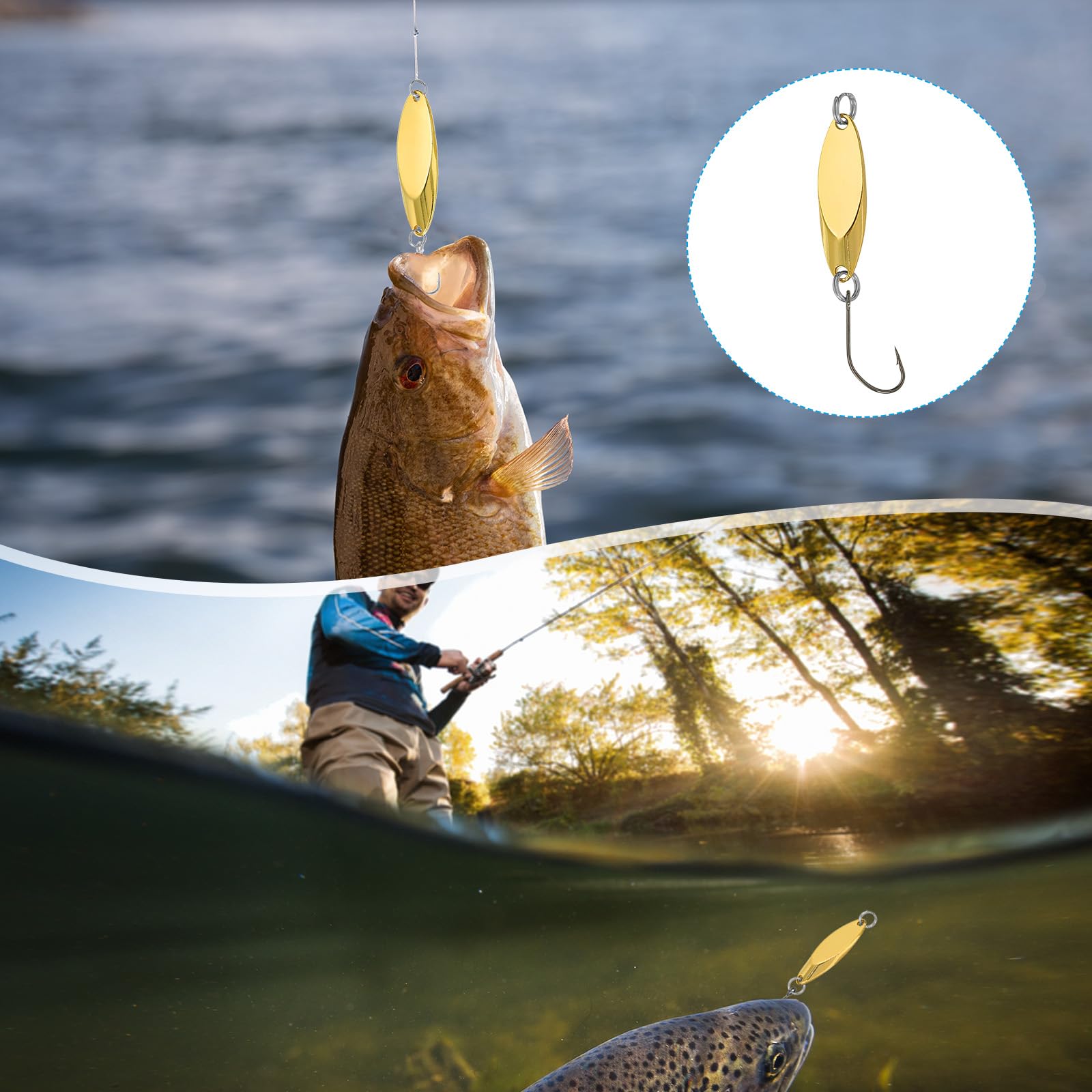 PATIKIL dual-environment spoon set, suitable for freshwater and saltwater fishing.