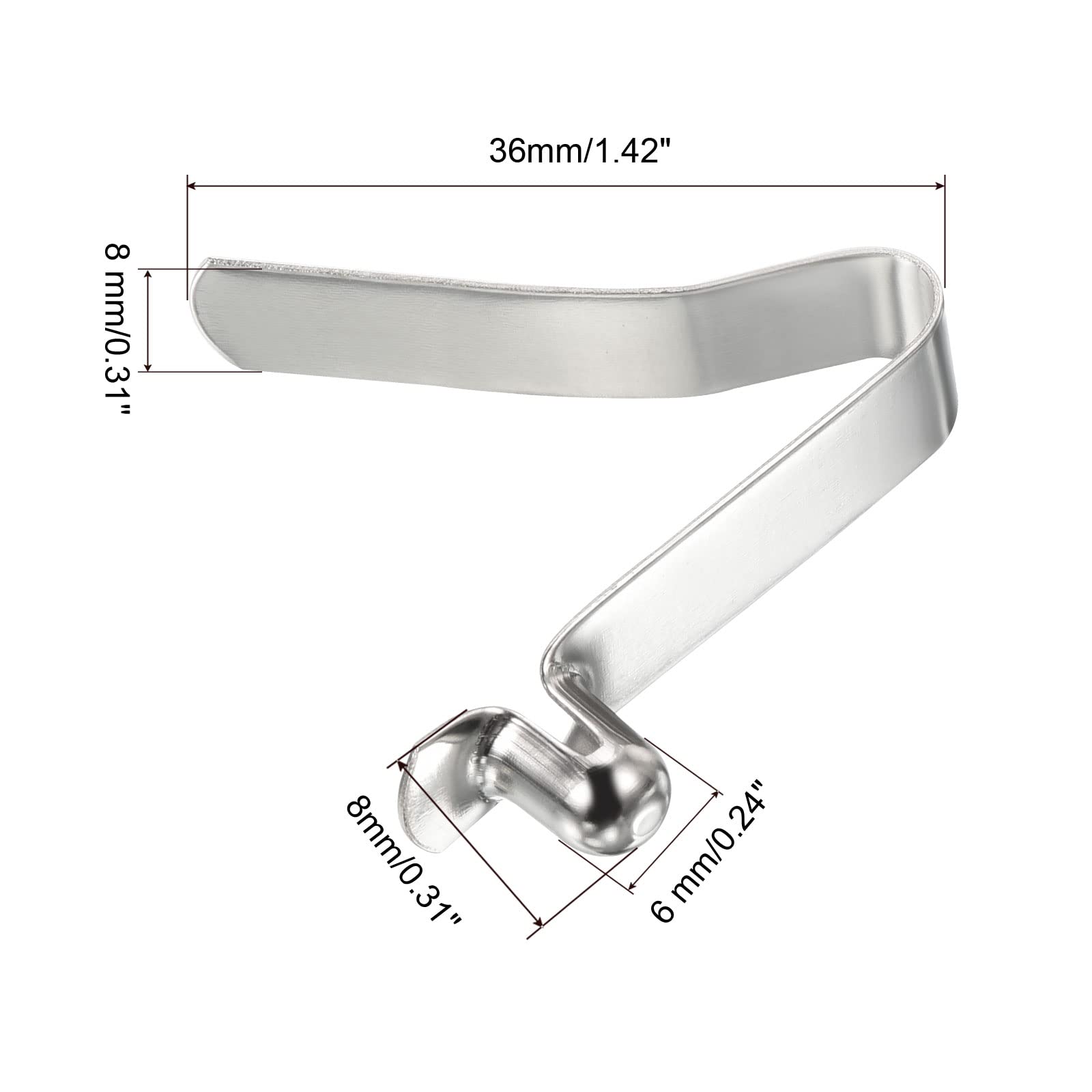 PATIKIL spring clip shows durable manganese steel construction for long-lasting use