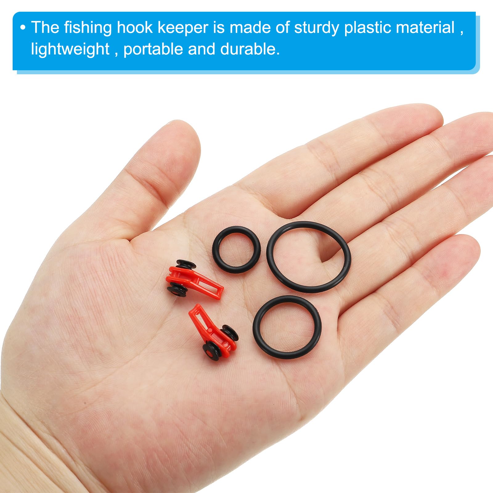 Square-hole design of PATIKIL hook keeper supports multiple hook types