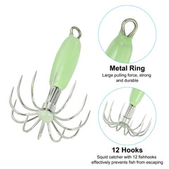 PATIKIL squid jig close-up showing 12 needles for versatile setup and tackle