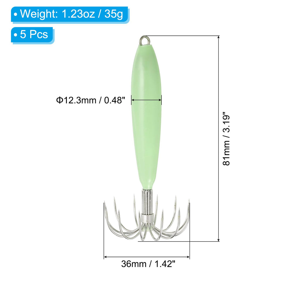PATIKIL squid jig hooks glow underwater to attract squid