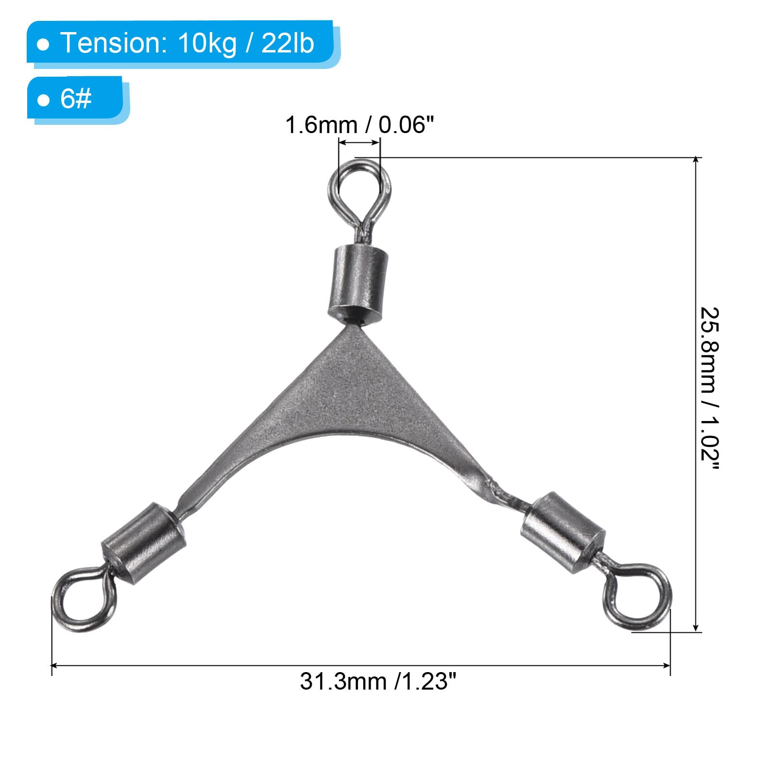 PATIKIL stainless steel swivels provide rust resistance for longlasting saltwater fishing.