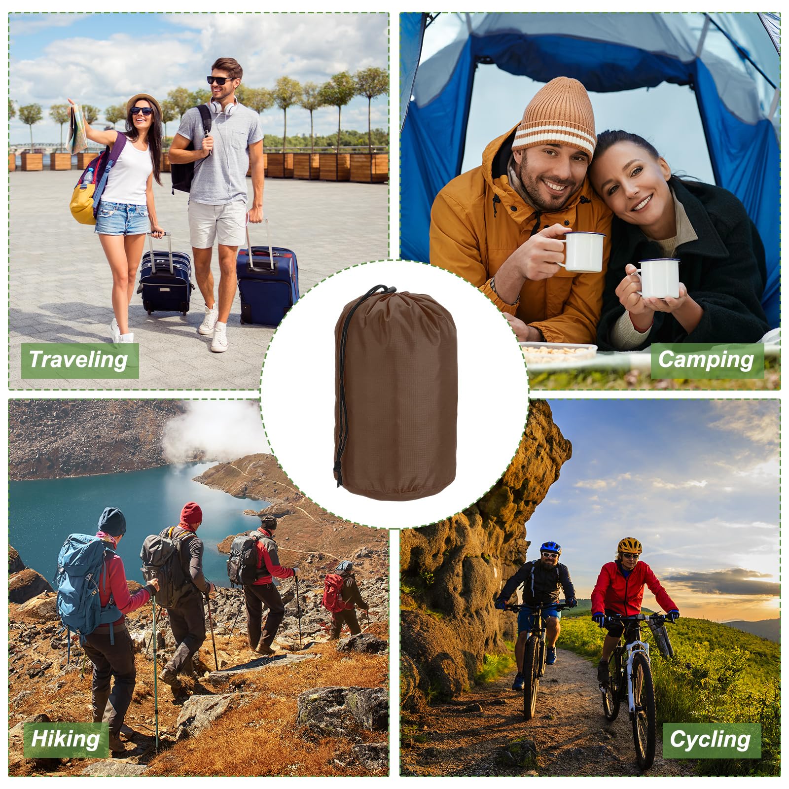 PATIKIL Stuff Sack Waterproof fabric protects gear outdoors.