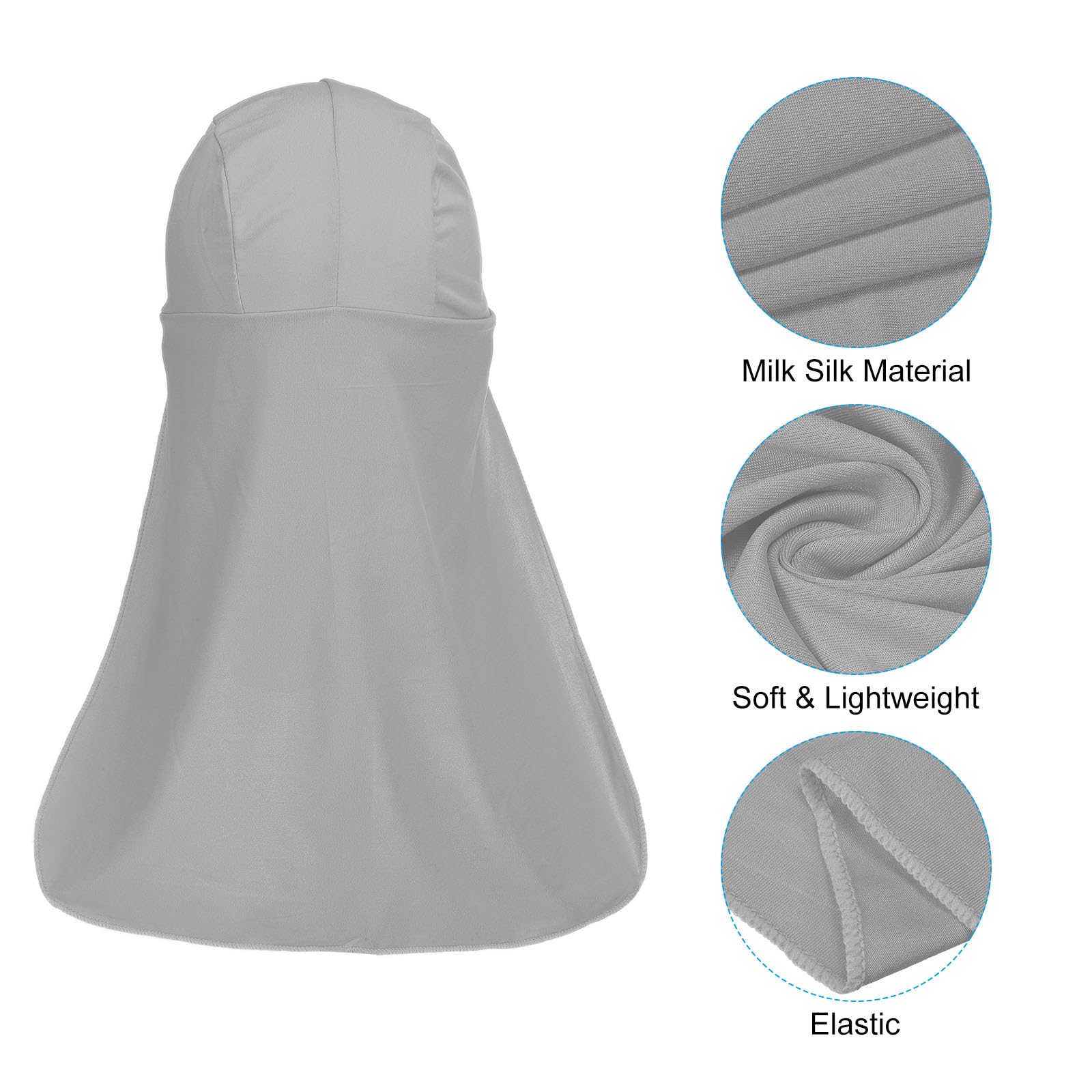 PATIKIL sun shade hat gray fabric closeup; soft milk silk and quick-dry comfort.