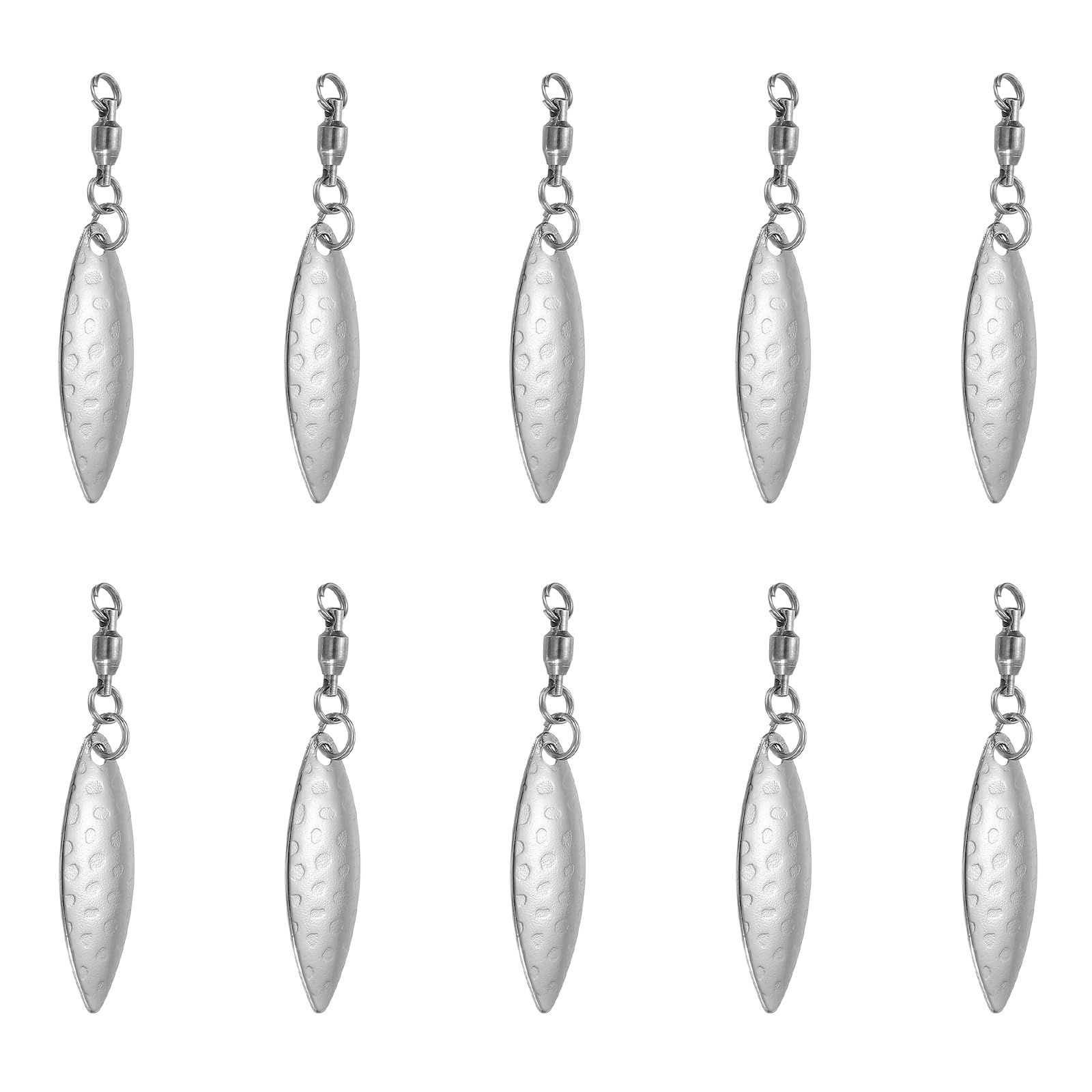 PATIKIL tail spinner blades in silver flash and vibrate to attract fish.