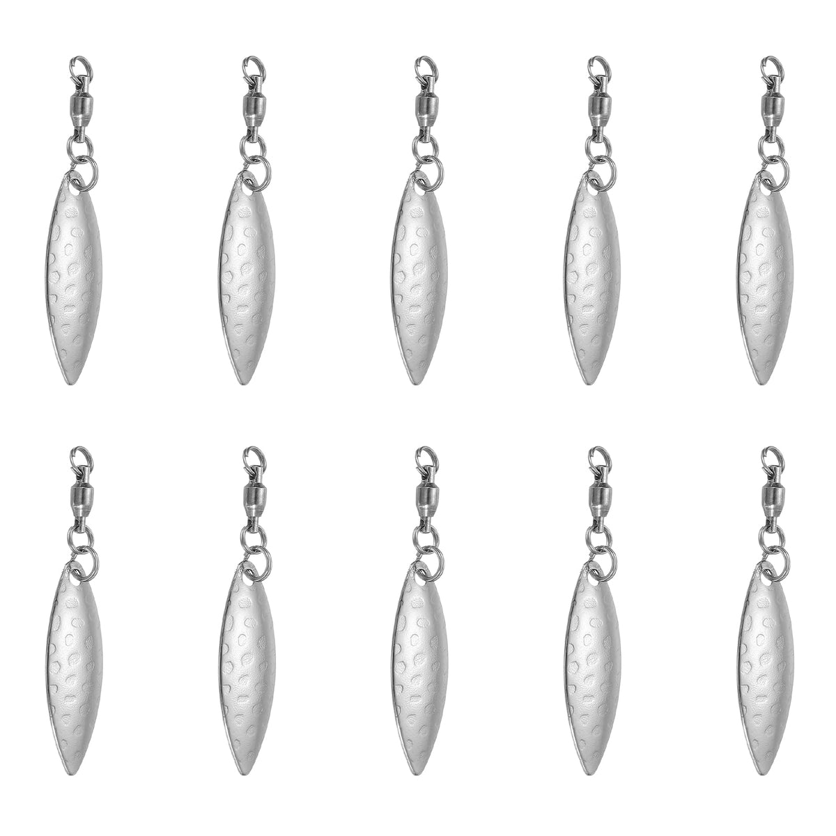 PATIKIL tail spinner blades in silver flash and vibrate to attract fish.