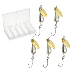 PATIKIL teardrop spinner in silver reflects light to attract fish underwater.