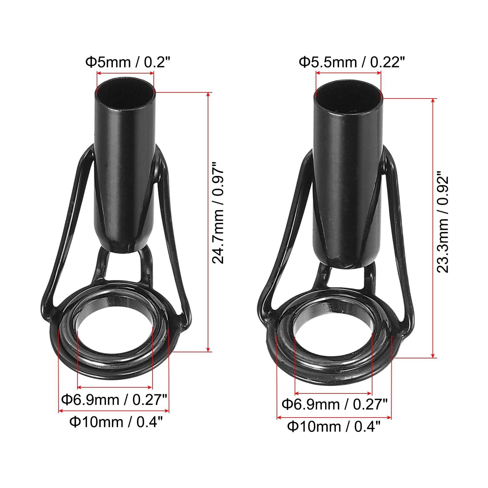 PATIKIL tip ring guide assembly in black enhances DIY rod repairs and line tracking