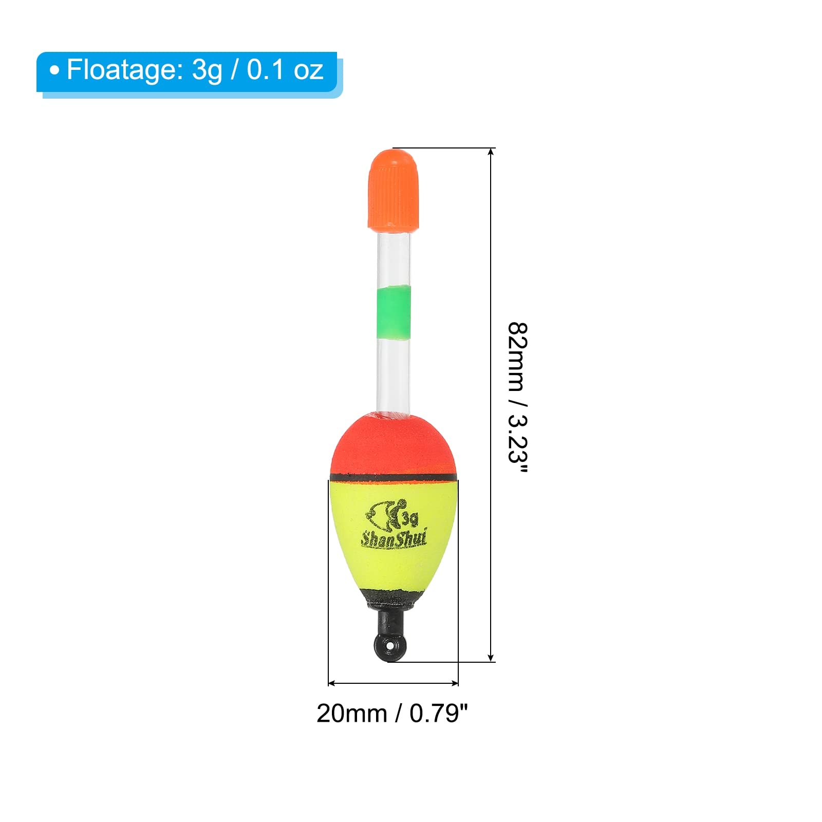 PATIKIL slip bobber with glow-tube top for night visibility and depth control.