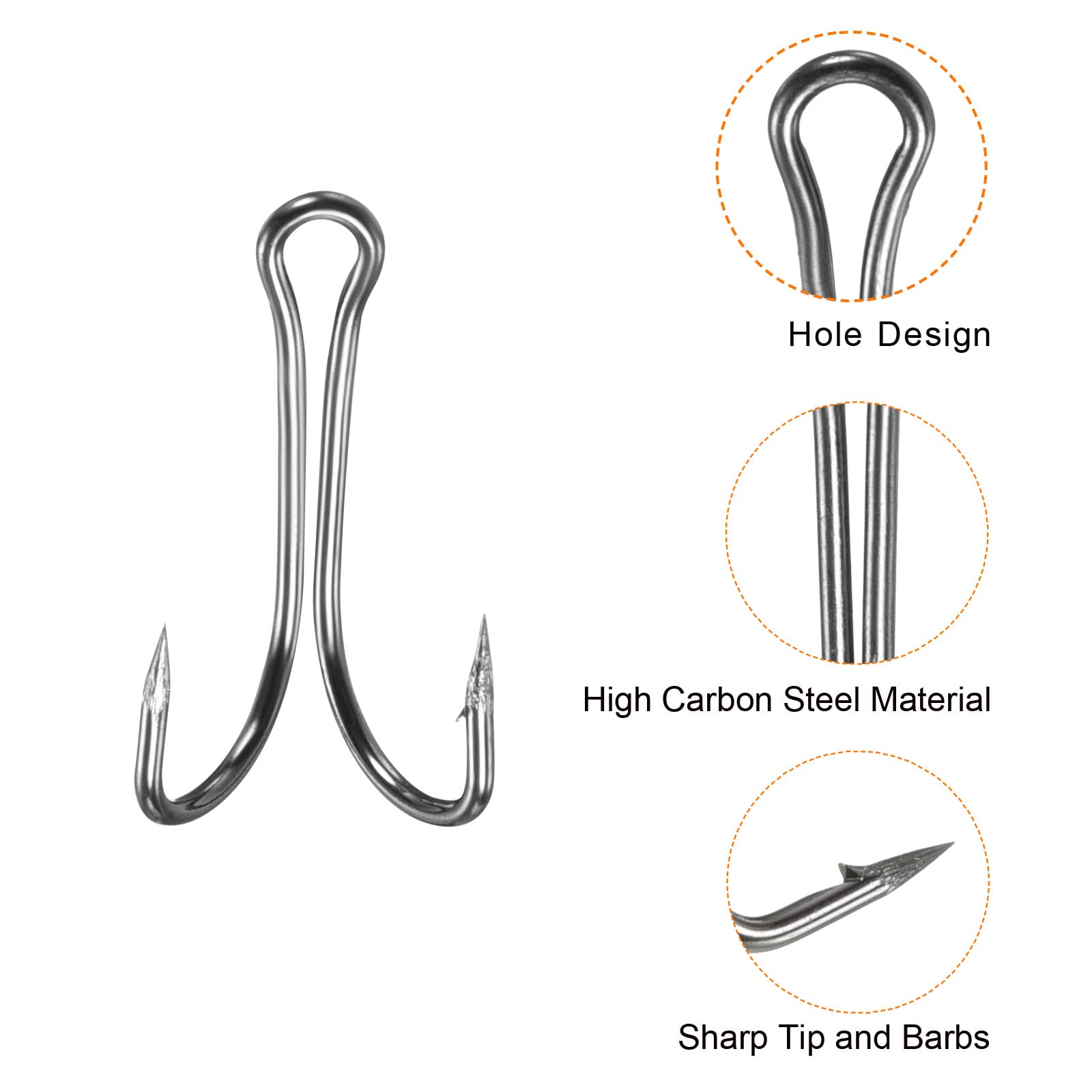 PATIKIL hook top hole design enables quick line tying
