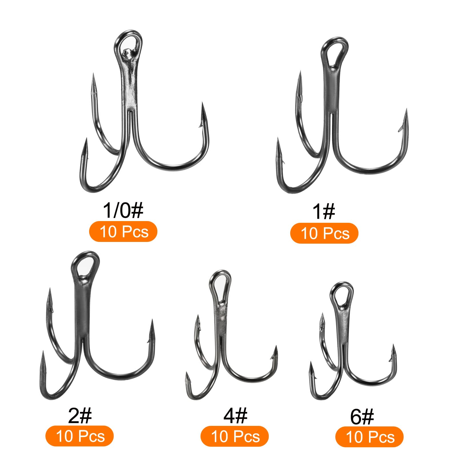 PATIKIL treble hooks size2 top-hole close-up for quick rigging.