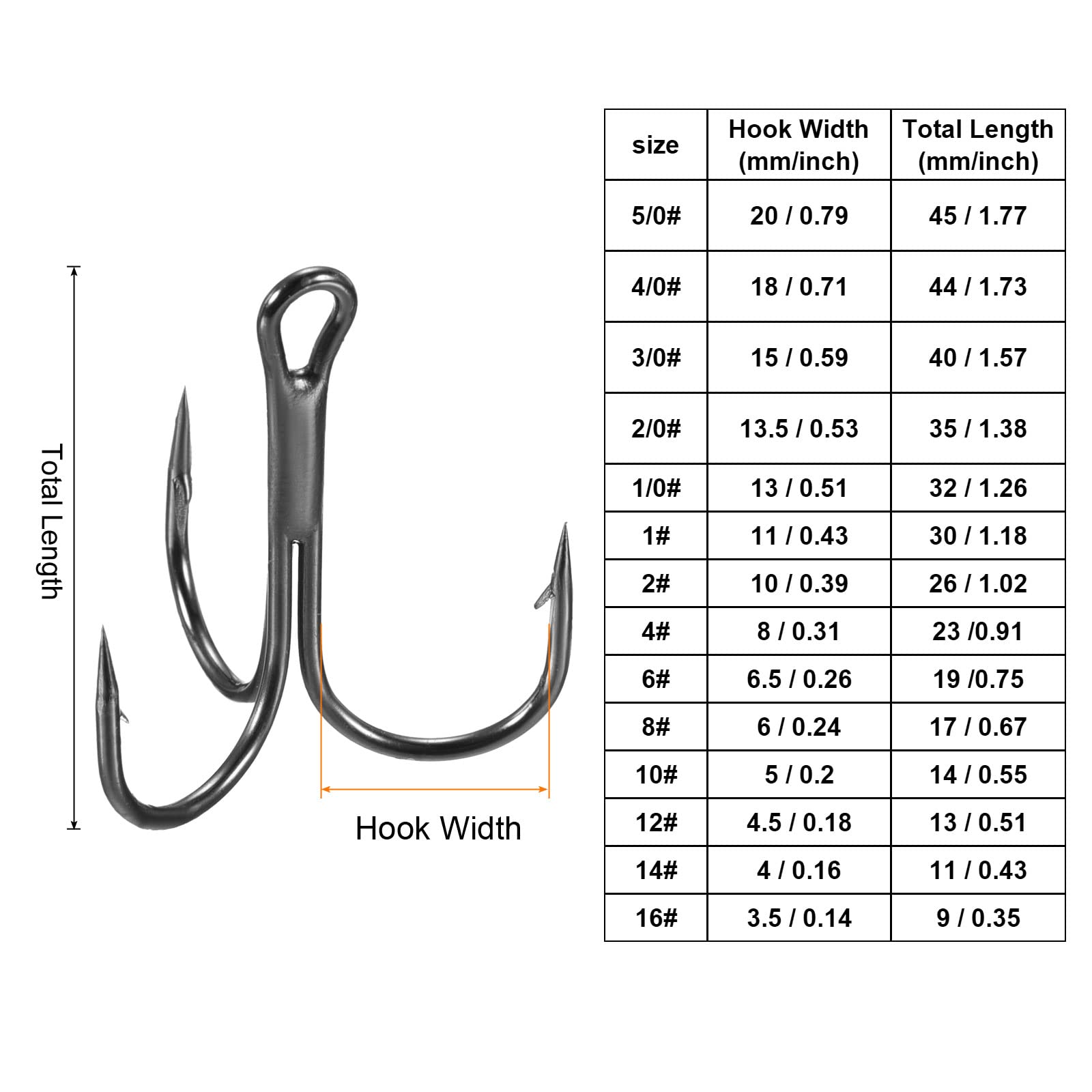 PATIKIL treble hooks size4 close-up highlighting rustproof steel for longevity.