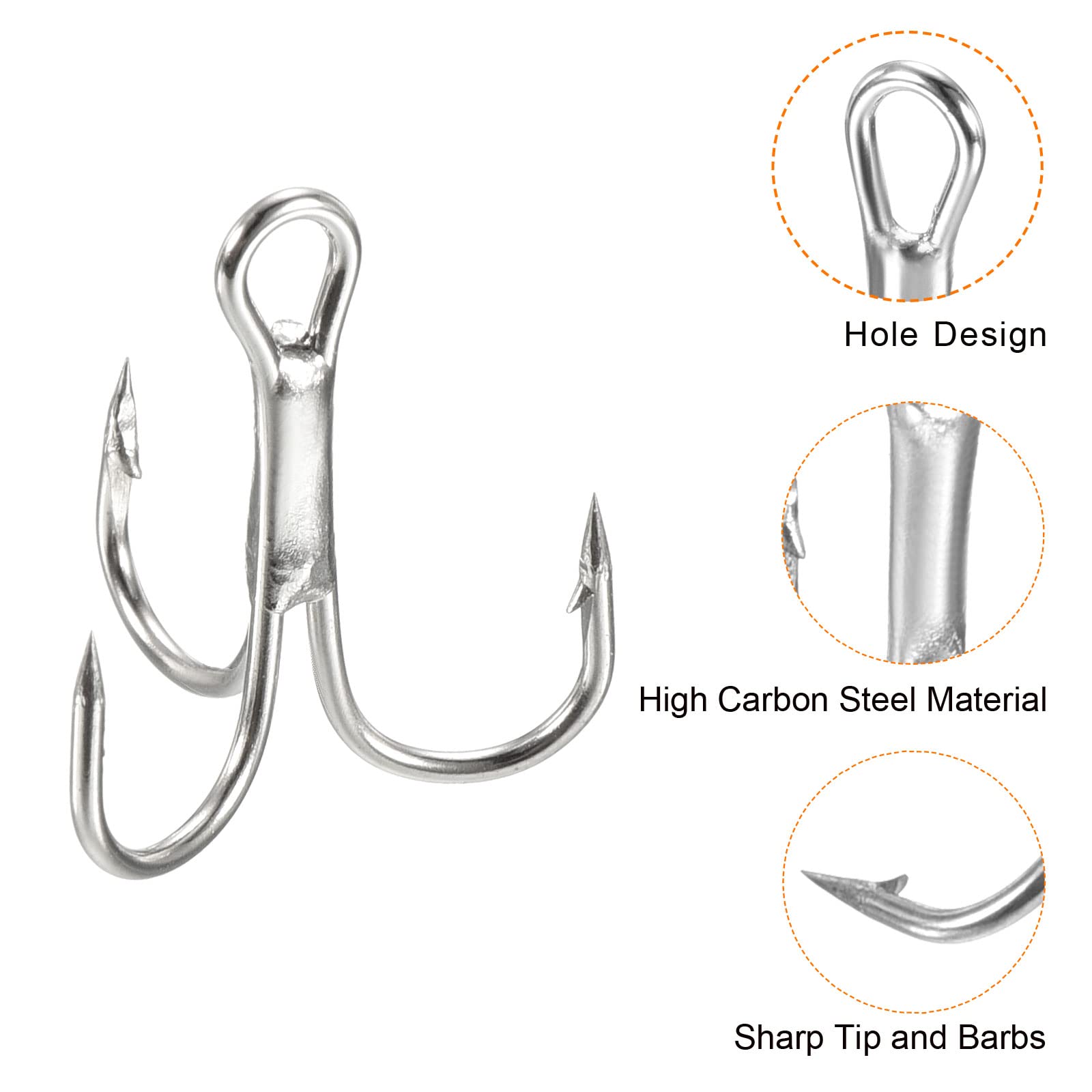 PATIKIL treble hooks packaging set neatly organized for quick choice.