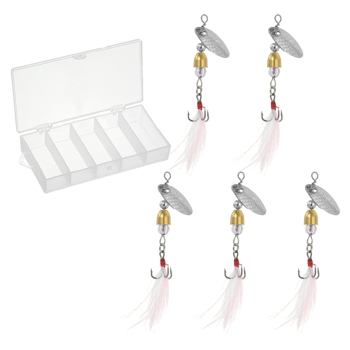 PATIKIL trout spinnerbait with feathered treble hook attracts trout in freshwater