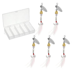 PATIKIL trout spinnerbait with feathered treble hook attracts trout in freshwater