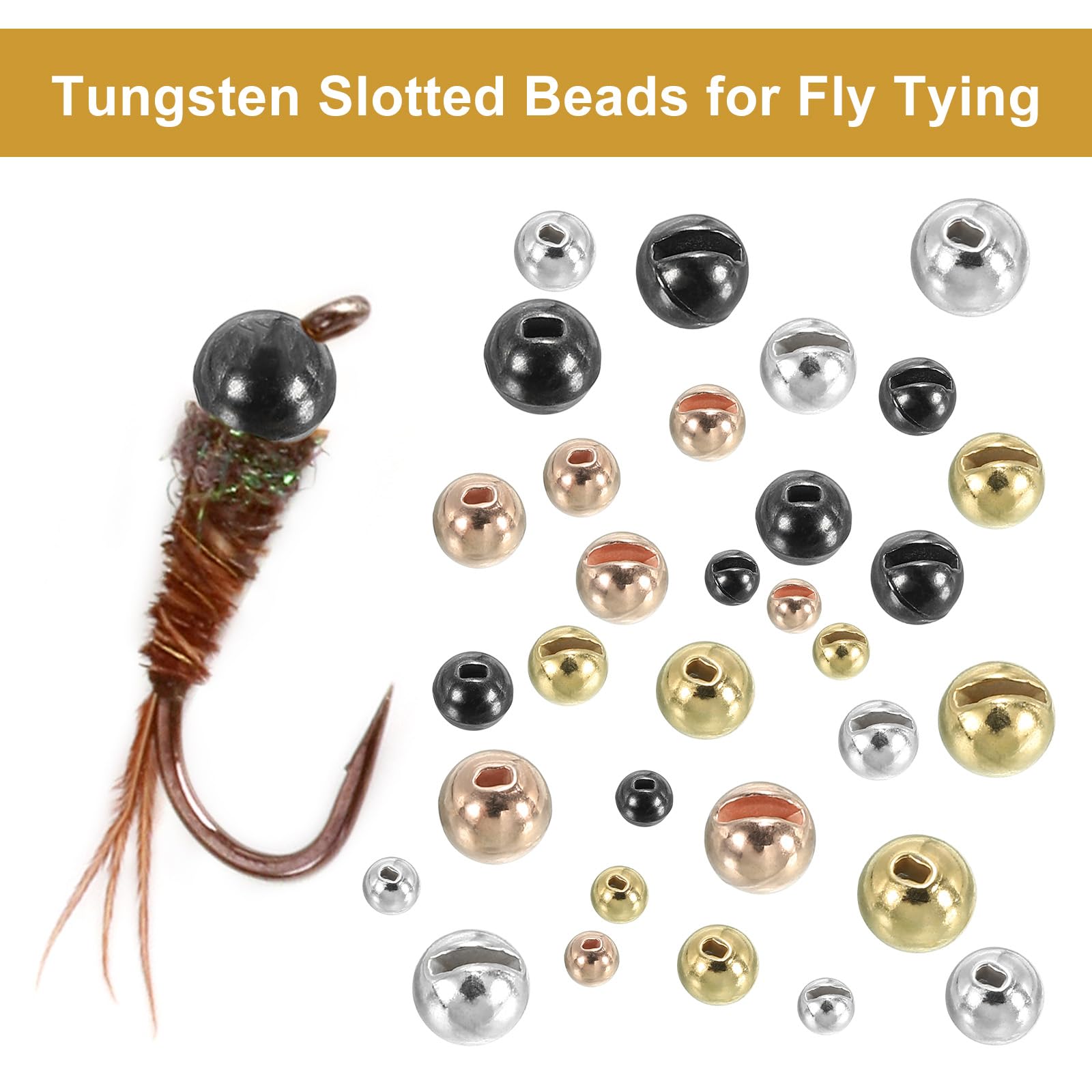 PATIKIL tungsten beads on hook support precise fly-tying and durable weight
