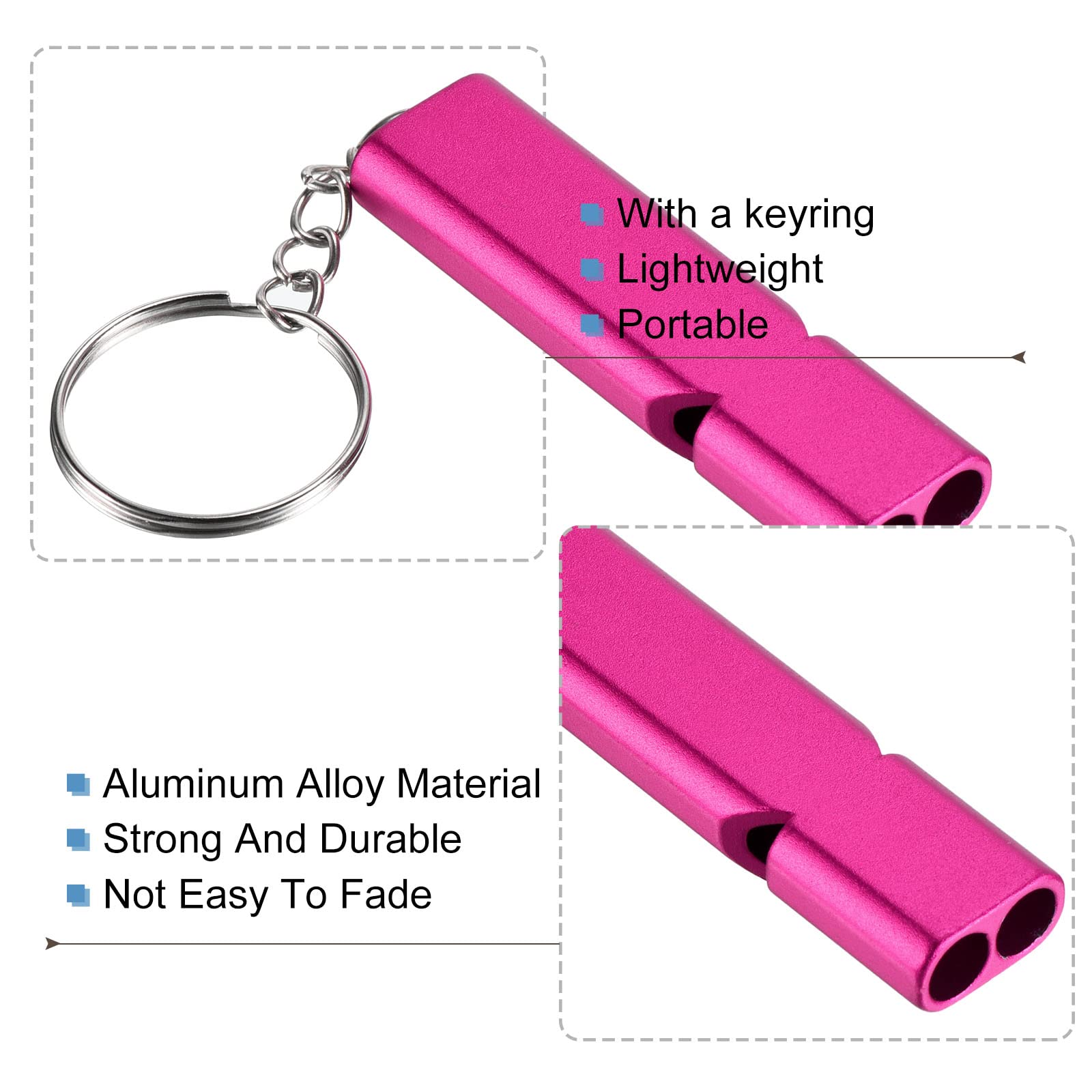 PATIKIL twin tube whistle attached to backpack strap for fast use