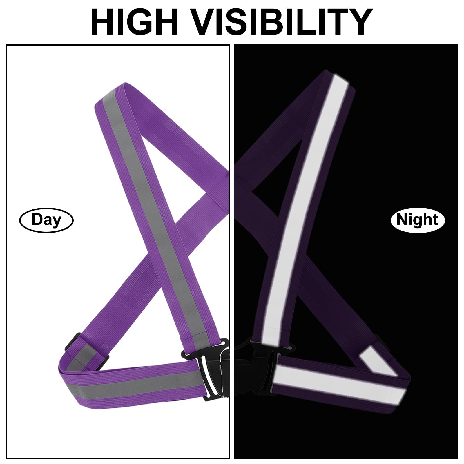 PATIKIL two-pack reflective vests in Purple/Black for shared use.