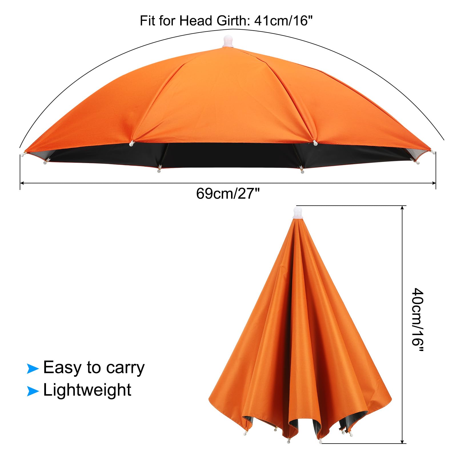 Elastic headband design on PATIKIL umbrella hat