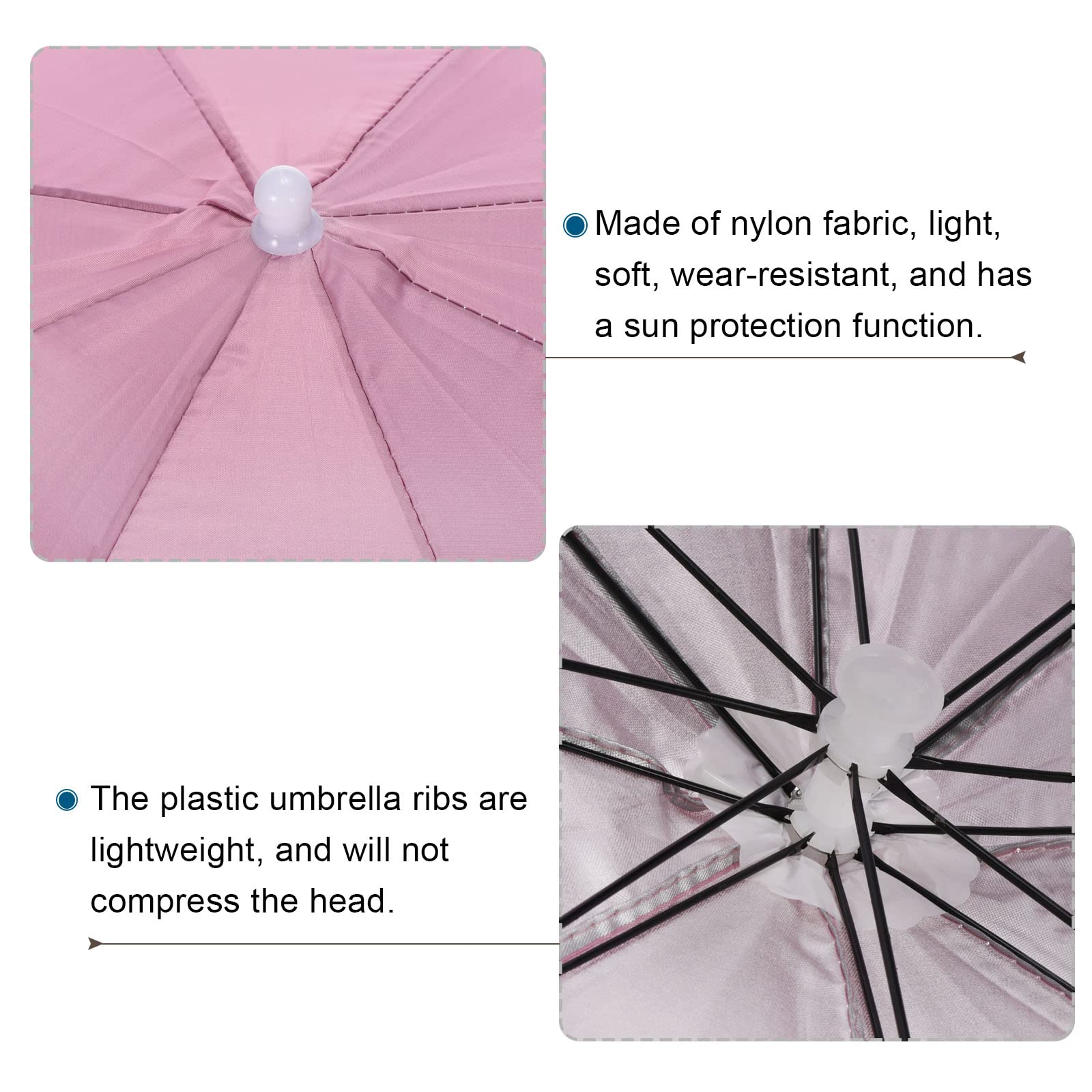 PATIKIL umbrella hat pink two-pack ready for family outings