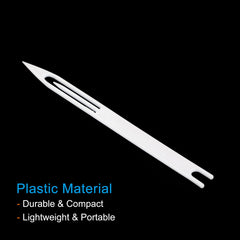 PATIKIL white net repair kit shows compact 16.1 x 1.2 cm needles.