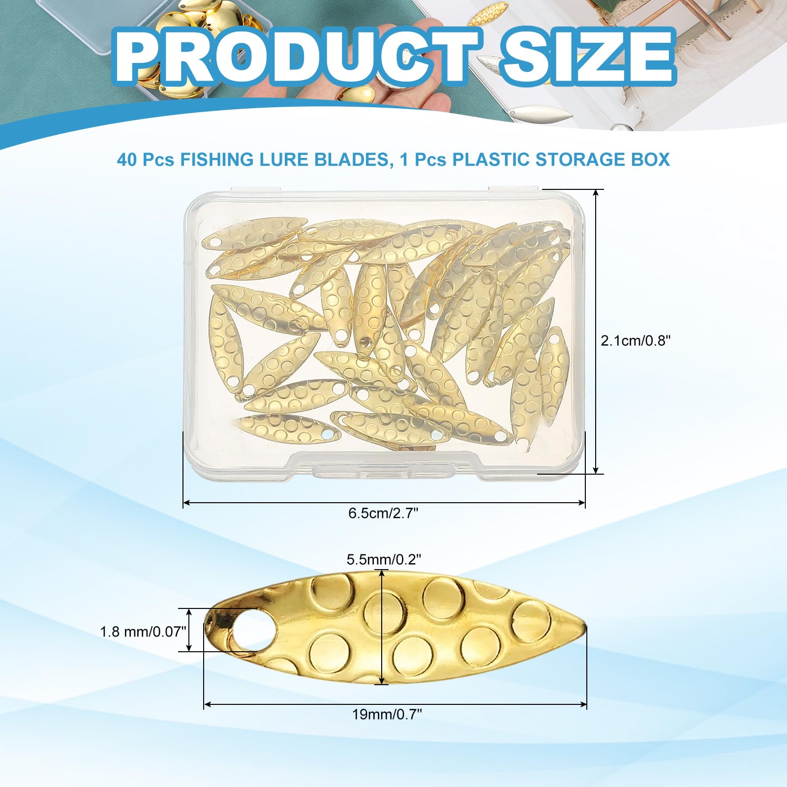 PATIKIL willowleaf blade design boosts spinning action underwater.