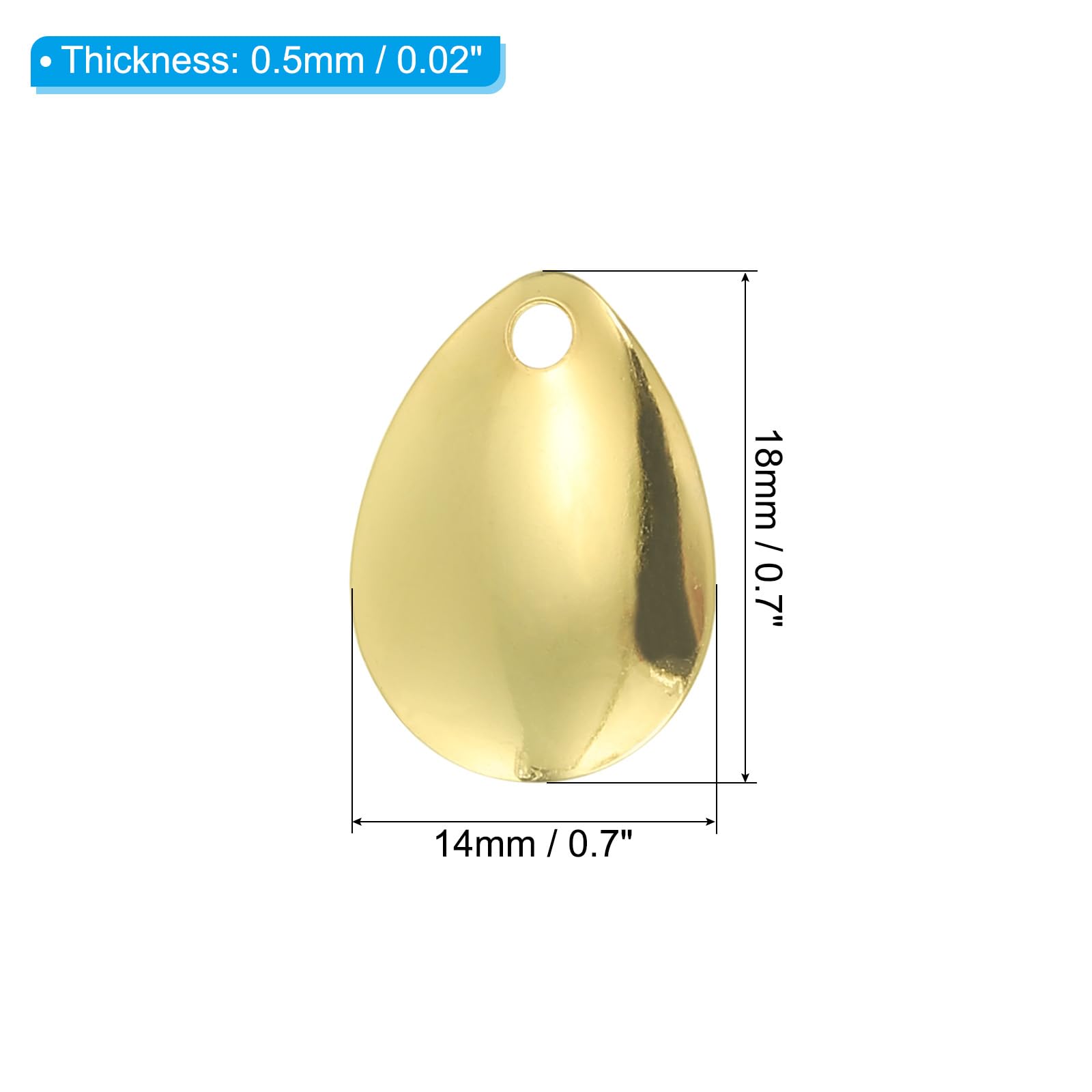 PATIKIL willowleaf blades golden 18x14mm deliver rapid spins and high visibility underwater