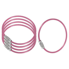 PATIKIL pink wire keychain cable 150mm length ready for keys and small tools