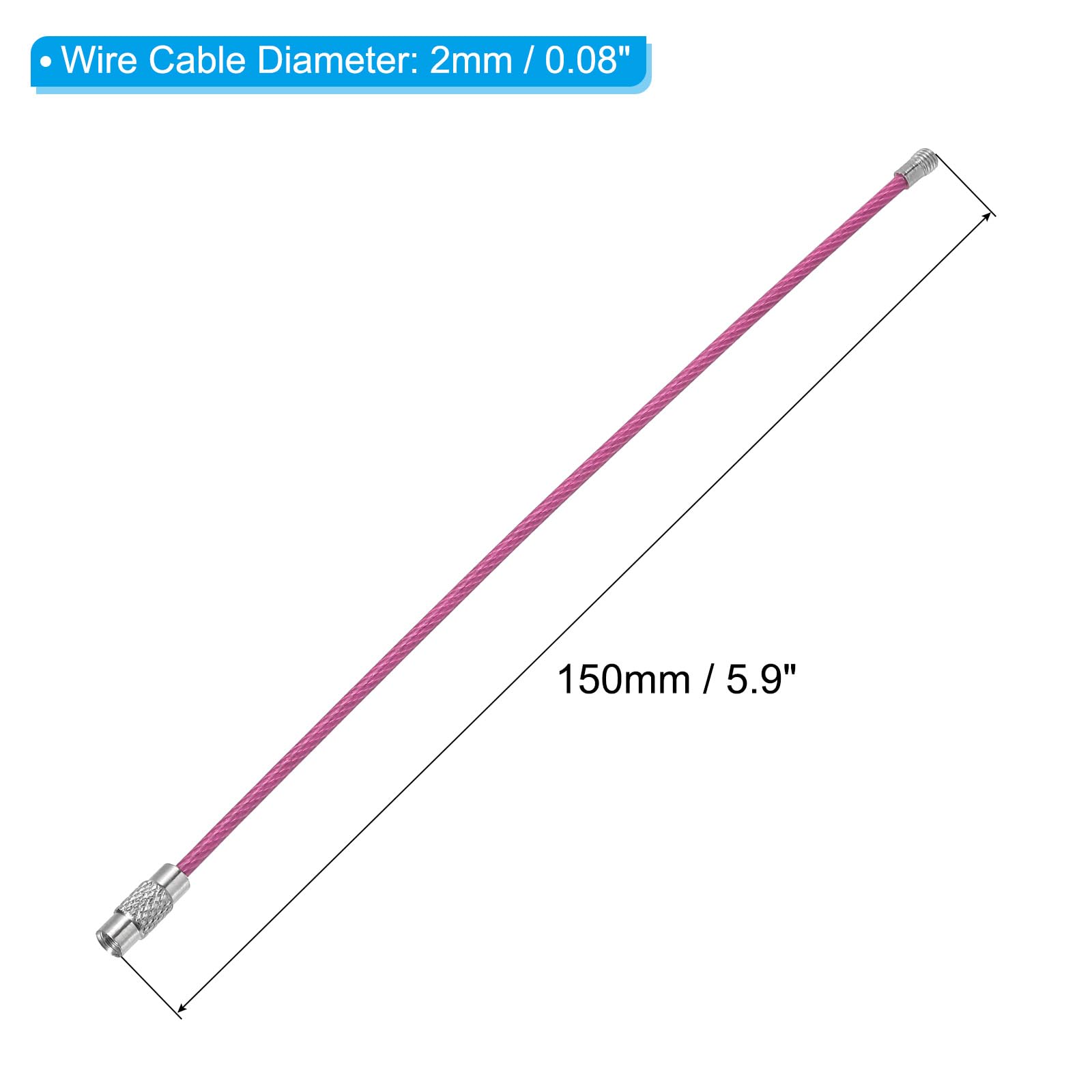 PATIKIL pink wire keychain connector showing quick attachment capability.